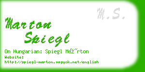marton spiegl business card